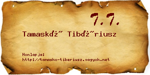 Tamaskó Tibériusz névjegykártya